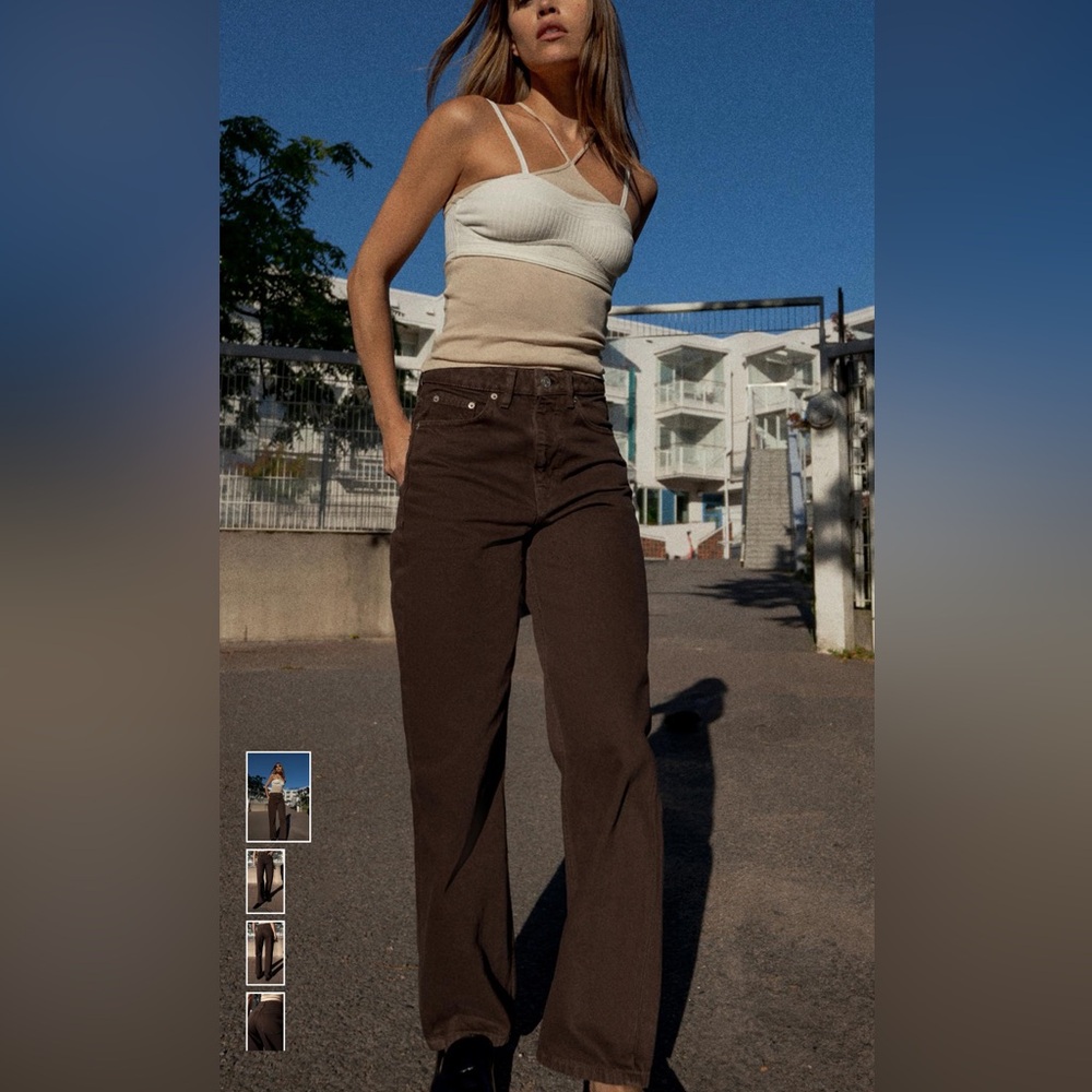 Zara Black Mom Fit Straight-Leg Jeans